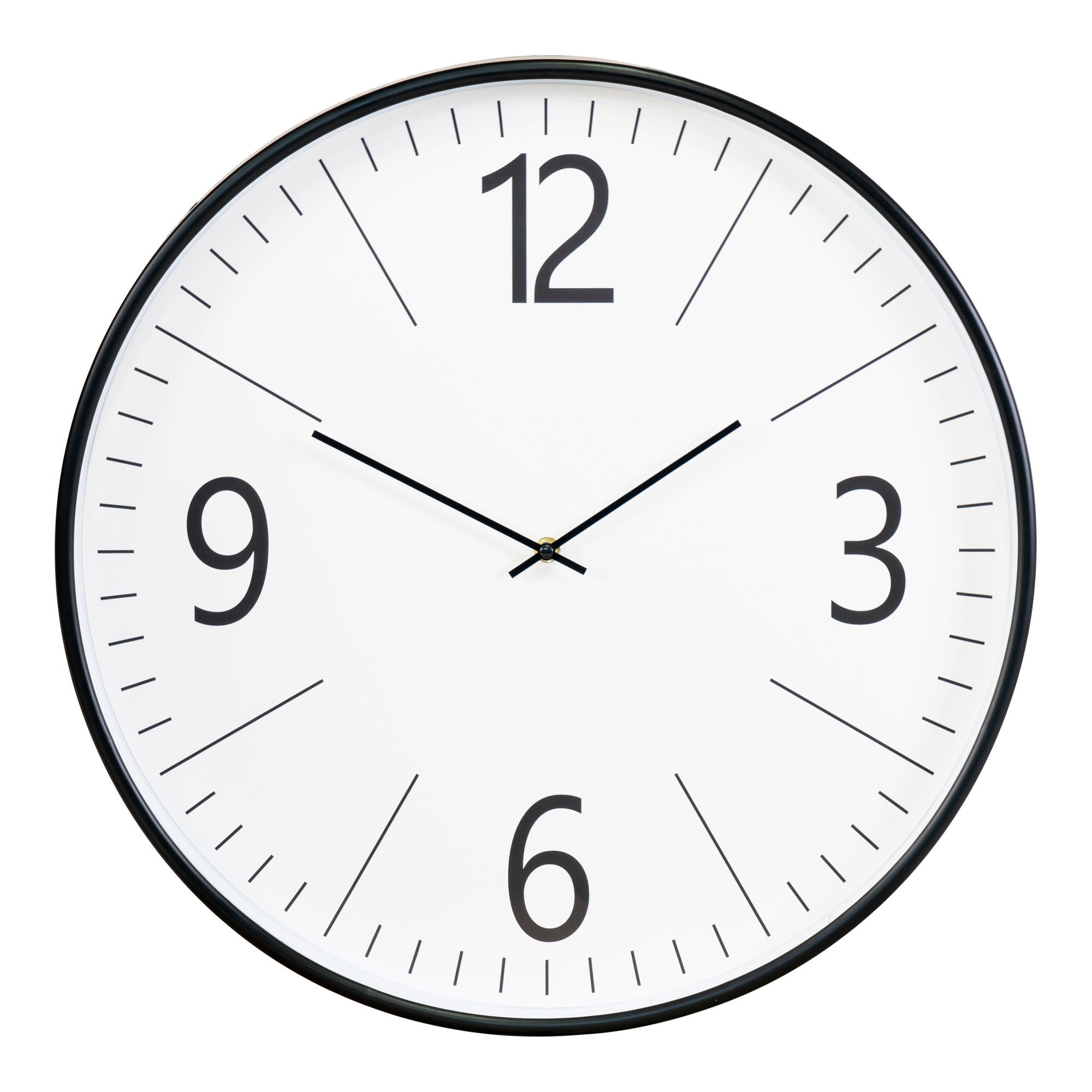 Farbe Biel – Wanduhr, Ø51 cm, schwarz/weiß, lautlos, klassisches Design